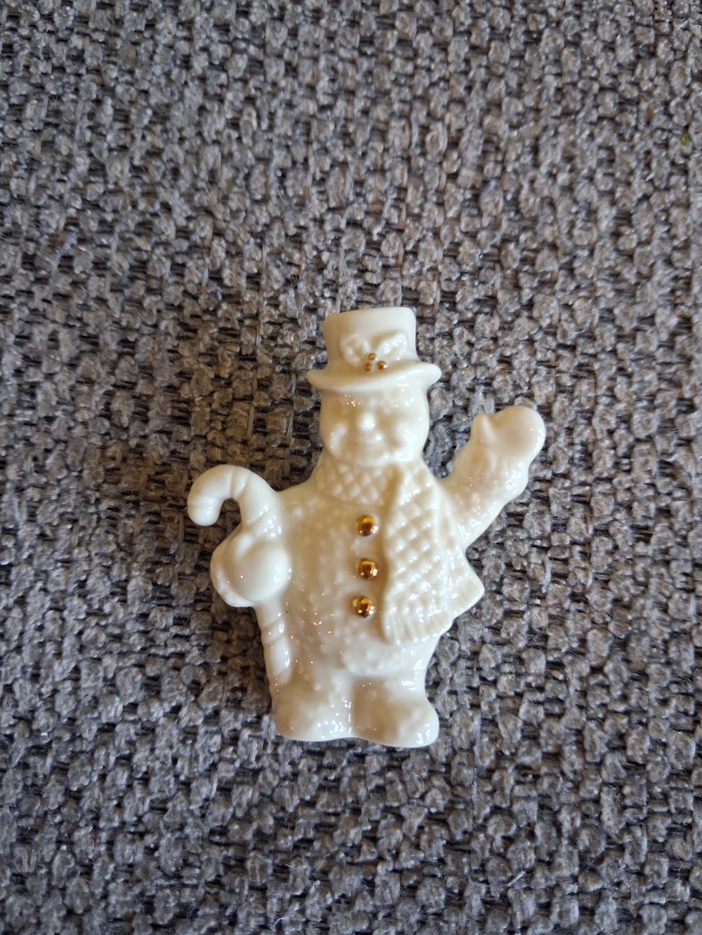 Vintage Lenox Cream Snowman Pin with Gold Buttons